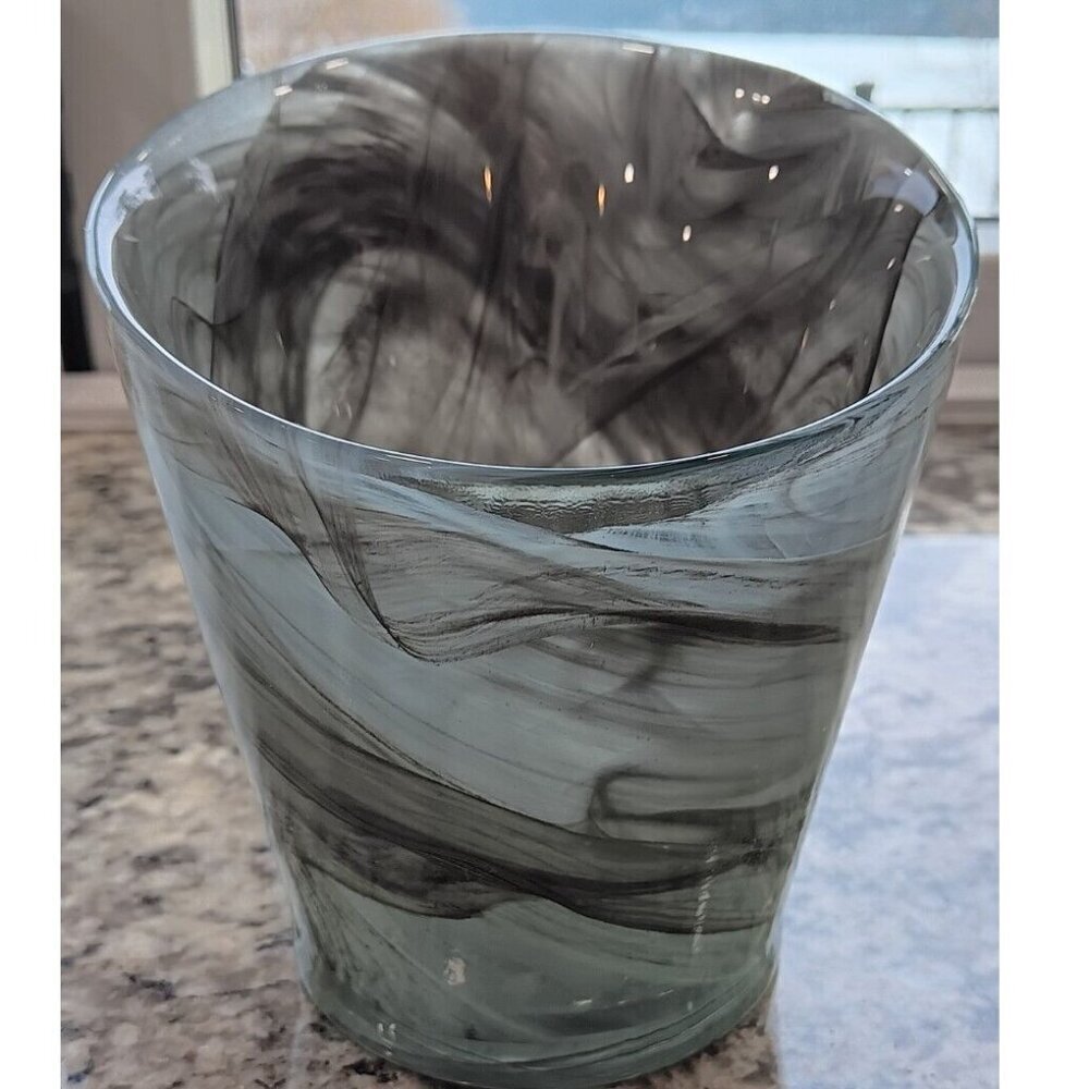 Vintage Handmade Decorative Swirl Art Glass For Candles Or Flowers